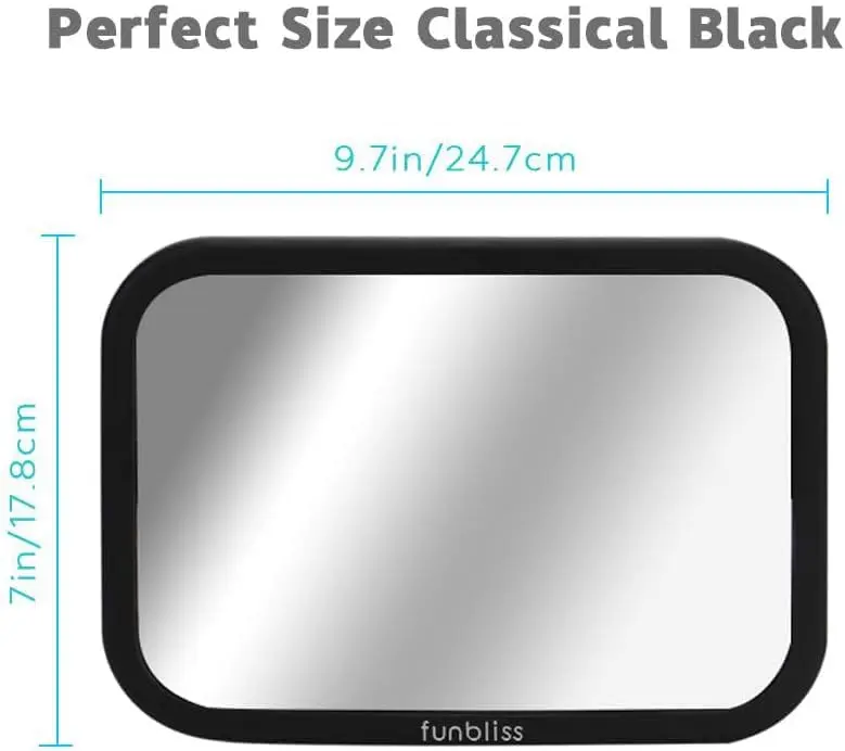funbliss Baby Car Mirror for Rear Facing Seat | Clear Wide View, 360° Rotation, Shatterproof Acrylic - view 8