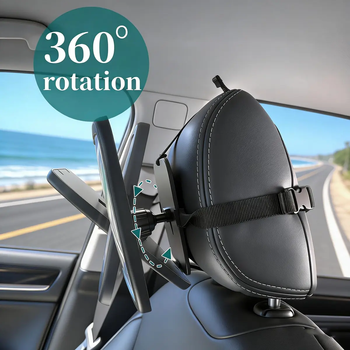 funbliss Baby Car Mirror for Rear Facing Seat | Clear Wide View, 360° Rotation, Shatterproof Acrylic - view 3