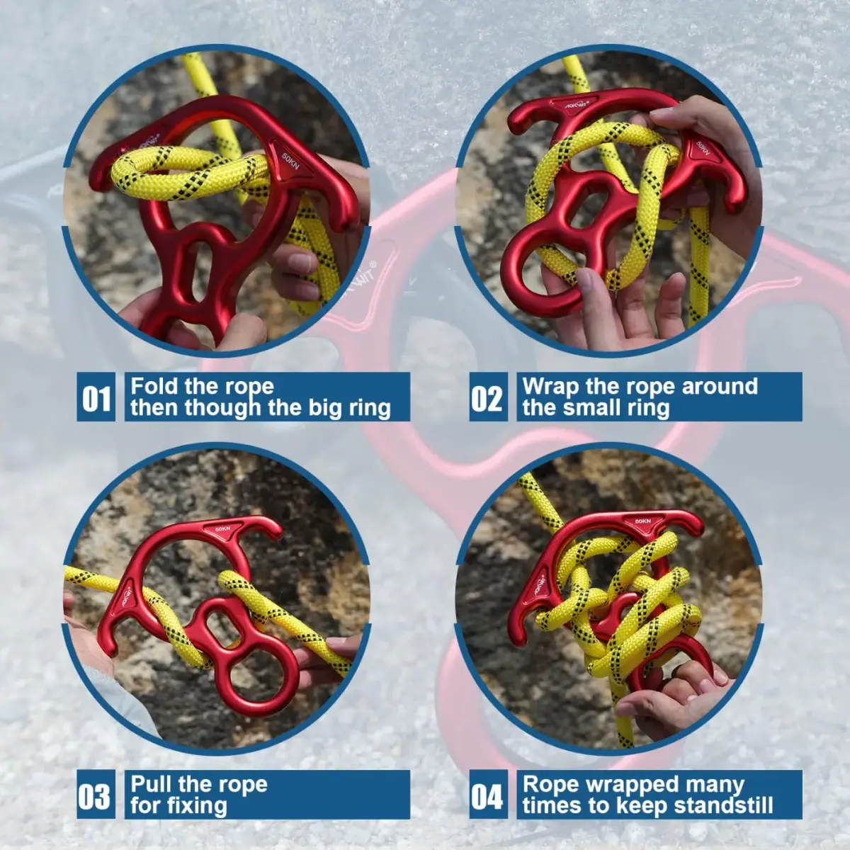 AOKWIT 50KN Rescue Figure 8 Descender 17cm (6.7in) | Bent-Ear Belay Device for Rock Climbing & Rescue - view 3