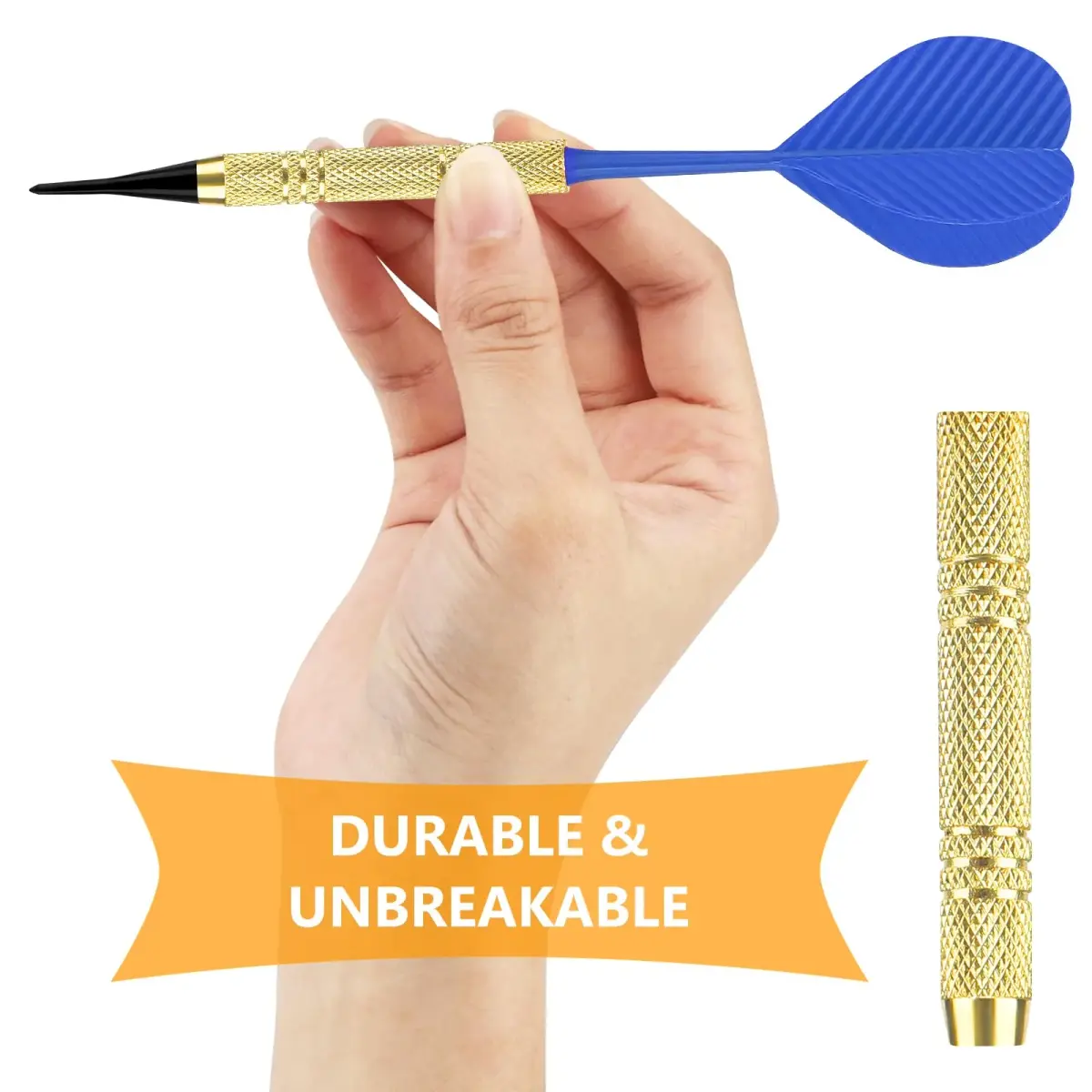 Accmor 20 Pack Soft Tip Darts Set with 100 Extra 2BA Tips | Gold Color, 13g Weight - view 4