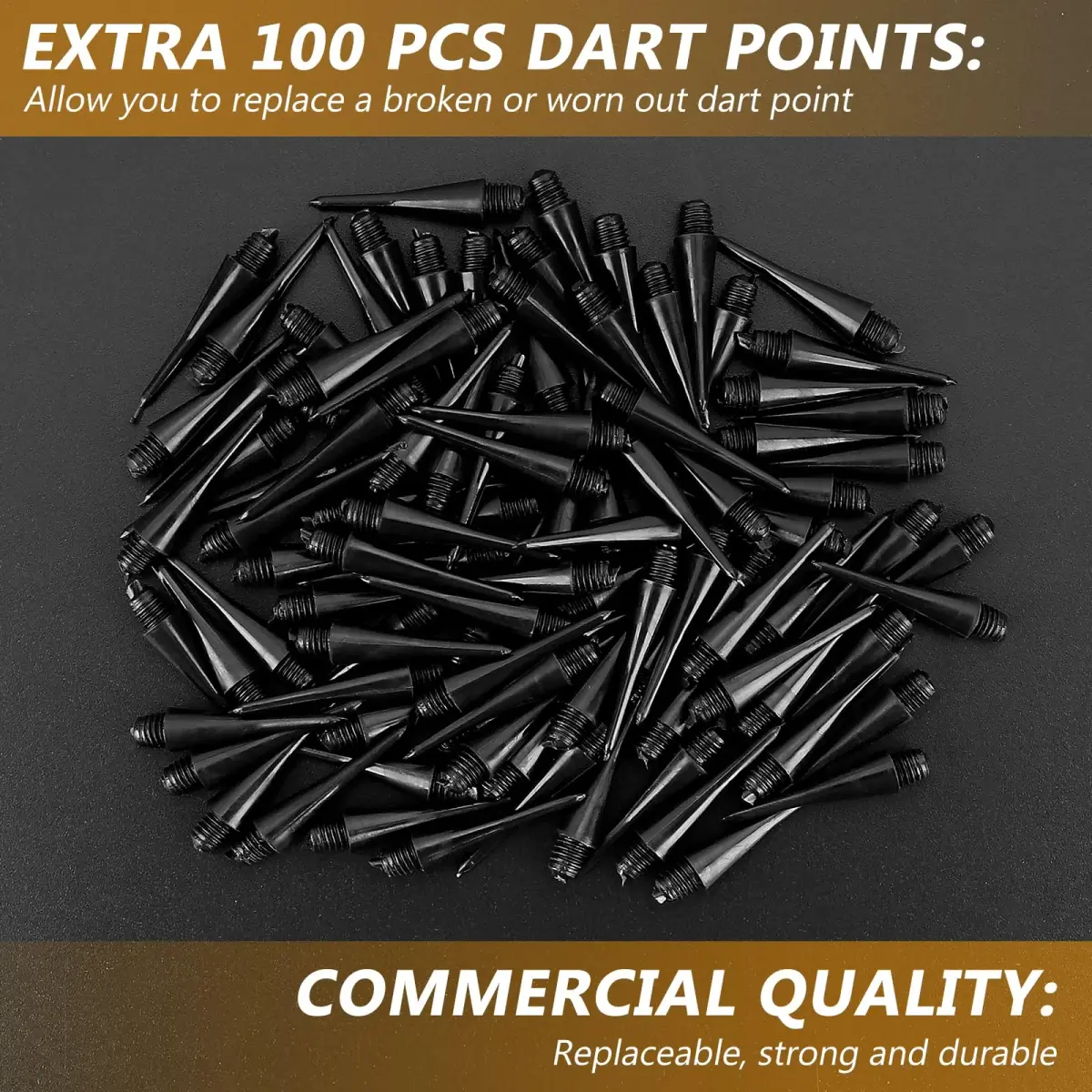 Accmor 20 Pack Soft Tip Darts Set with 100 Extra 2BA Tips | Gold Color, 13g Weight - view 6