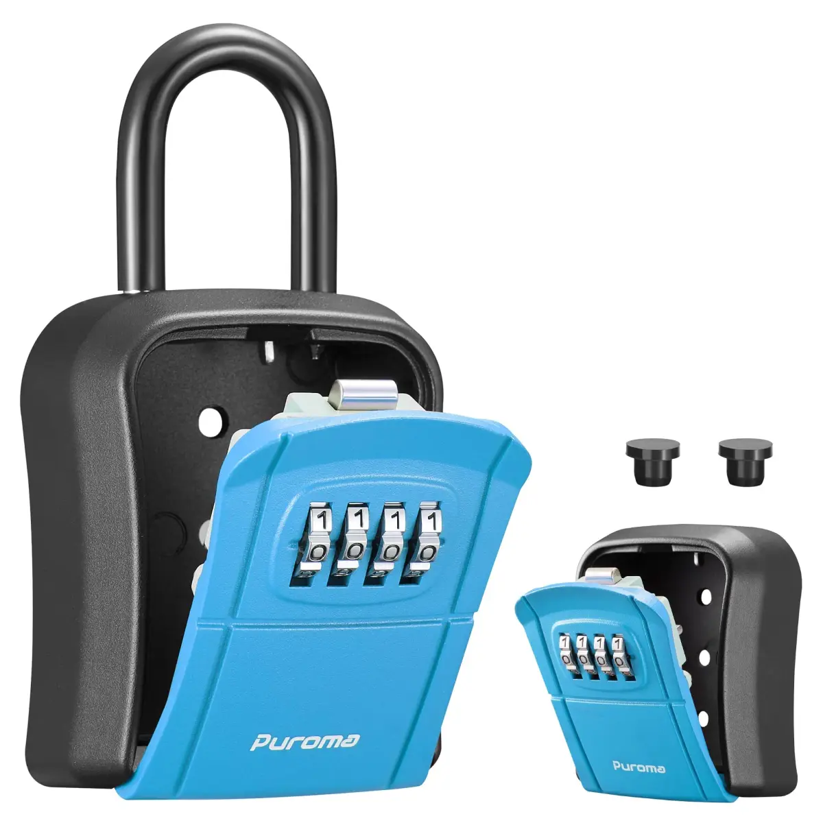 Puroma Blue Key Lock Box with 4-Digit Combination | 15.6 cm (6.14 in) Length - main product image