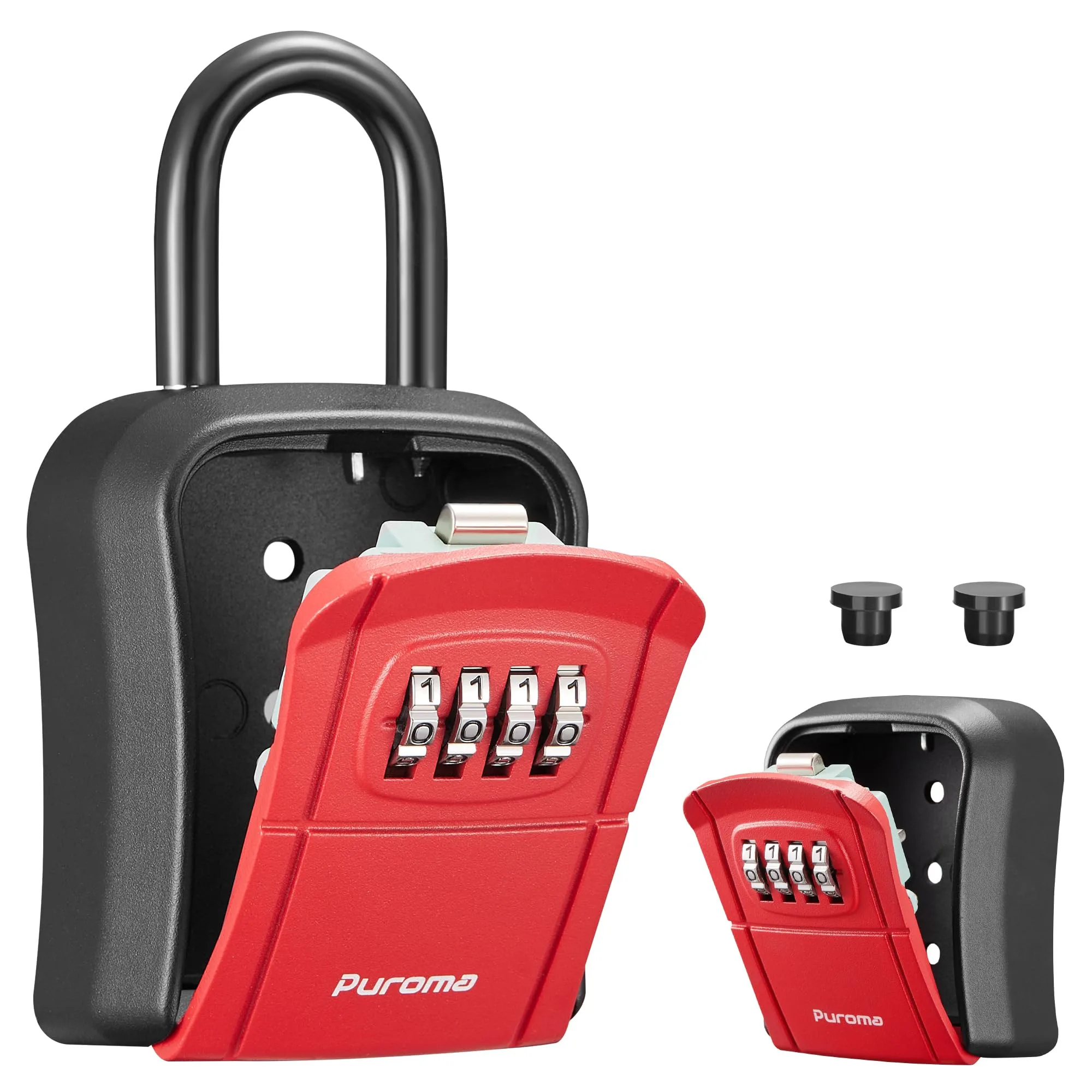 Puroma Red 1 Pack Key Lock Box with Removable Shackle | Secure Key Storage for Home & Office - main product image
