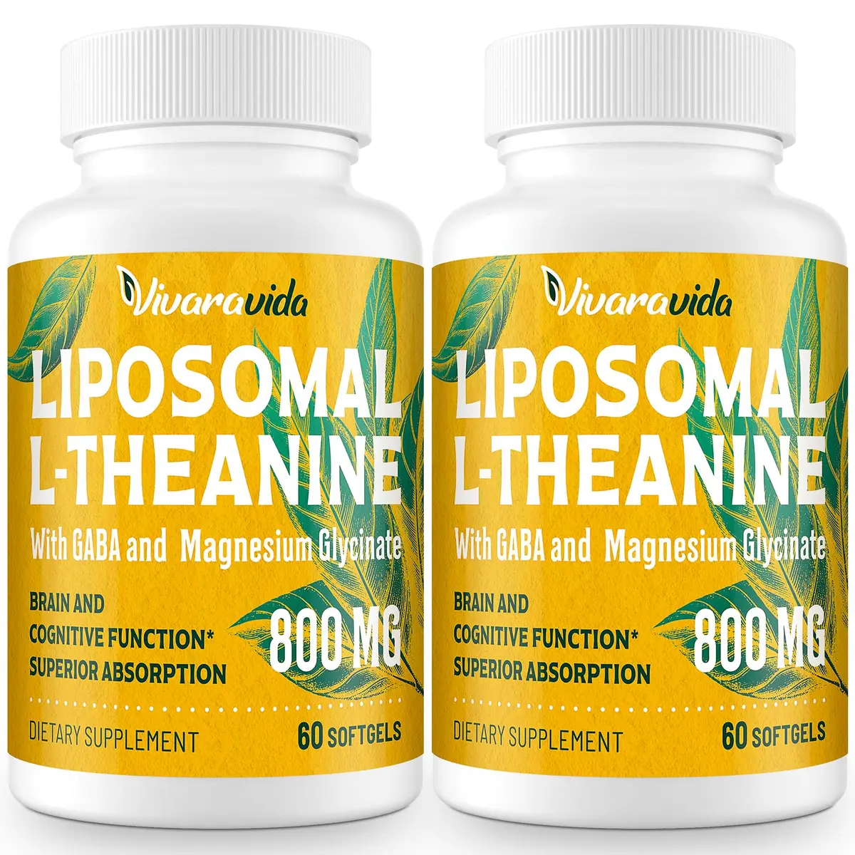 Vivaravida L-Theanine 800mg Supplement with GABA & Magnesium Glycinate | Sleep & Relaxation Support - main product image