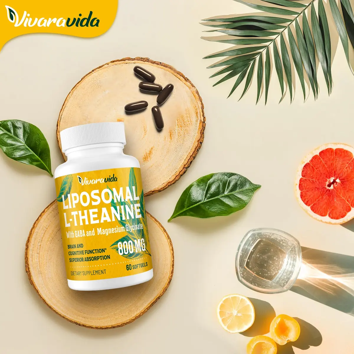 Vivaravida L-Theanine 800mg Supplement with GABA & Magnesium Glycinate | Sleep & Relaxation Support - view 6