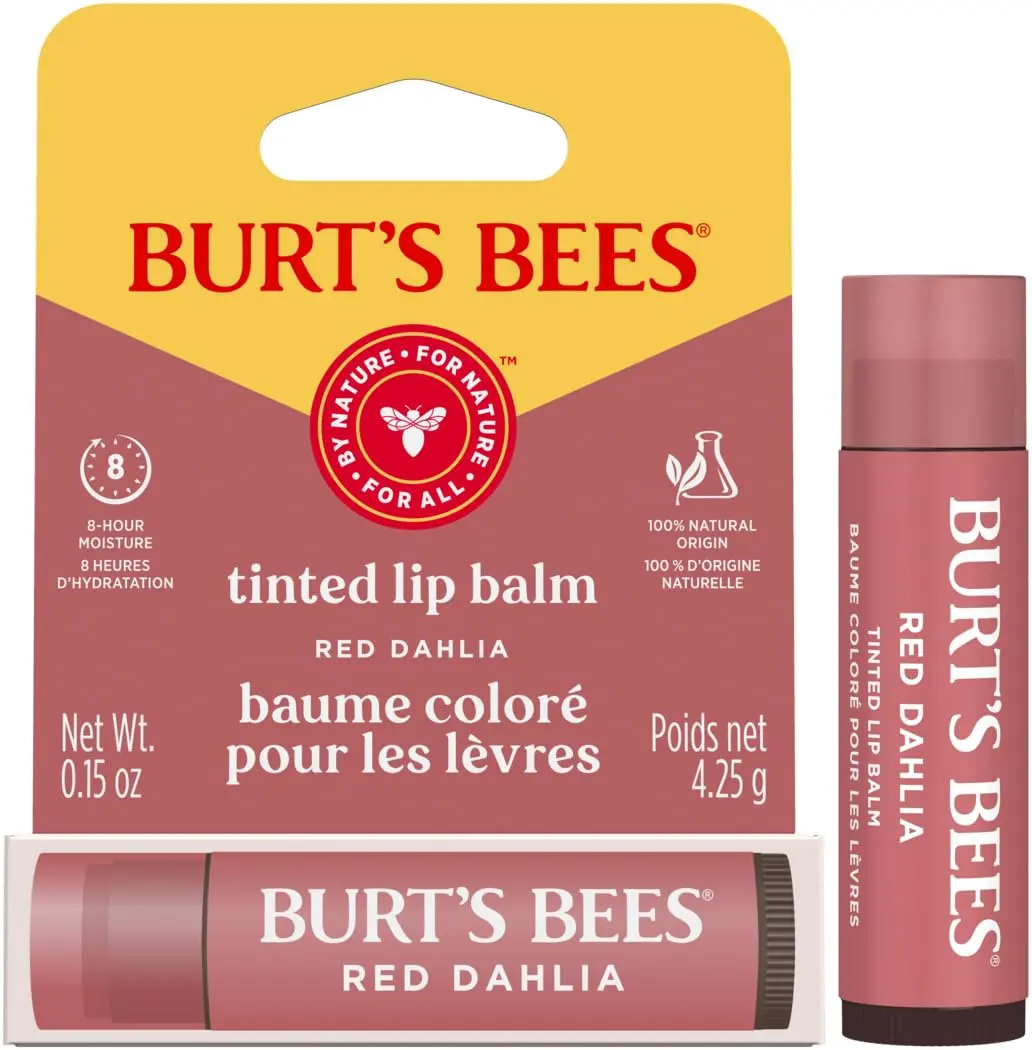 Burt's Bees Tinted Lip Balm Red Dahlia 0.15oz | Natural, Hydrating, Semi-Glossy Finish - view 3
