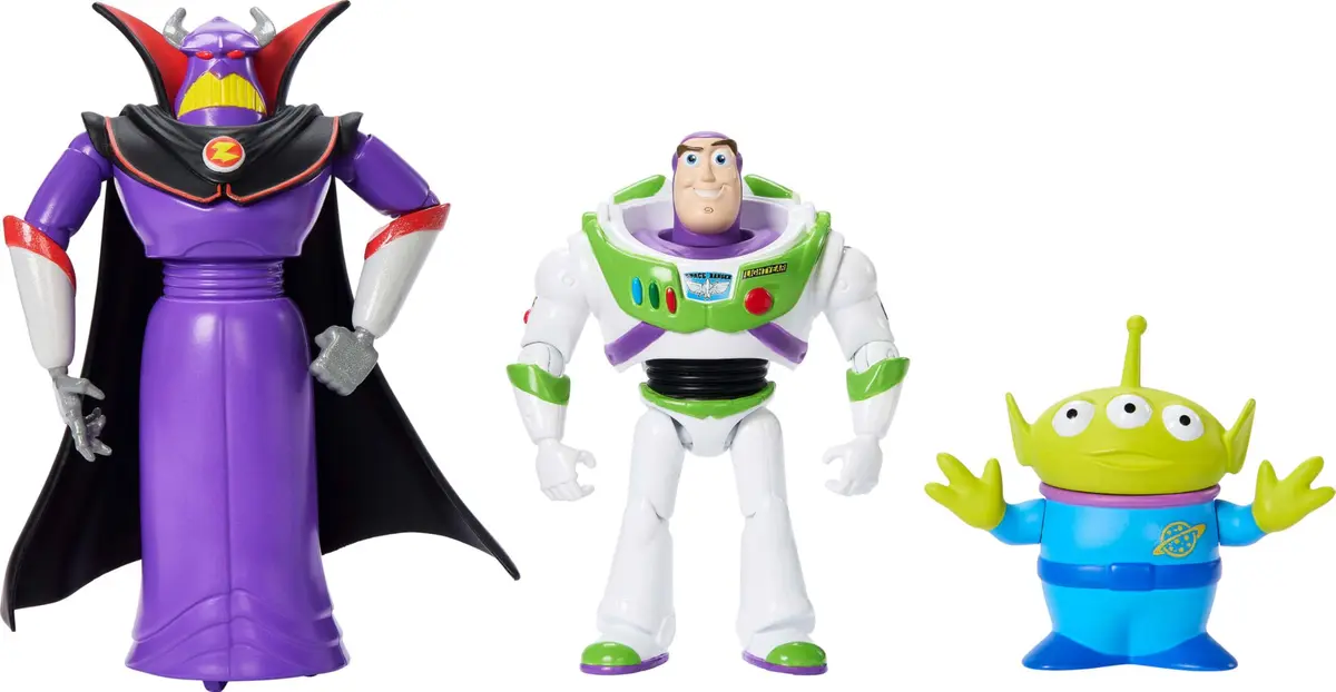 Mattel Toy Story Intergalactic 3-Pack Action Figures | Buzz, Zurg & Alien, 4-Inch Scale, Posable Toys - main product image