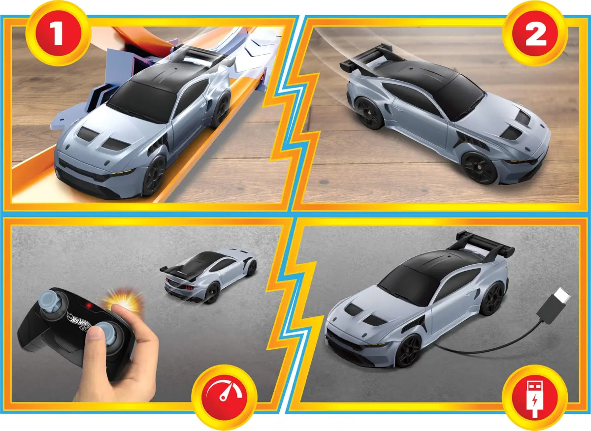 Hot Wheels RC Ford Mustang GTD 1:64 Scale | ASTM-Tested, Rechargeable Toy Car - view 3