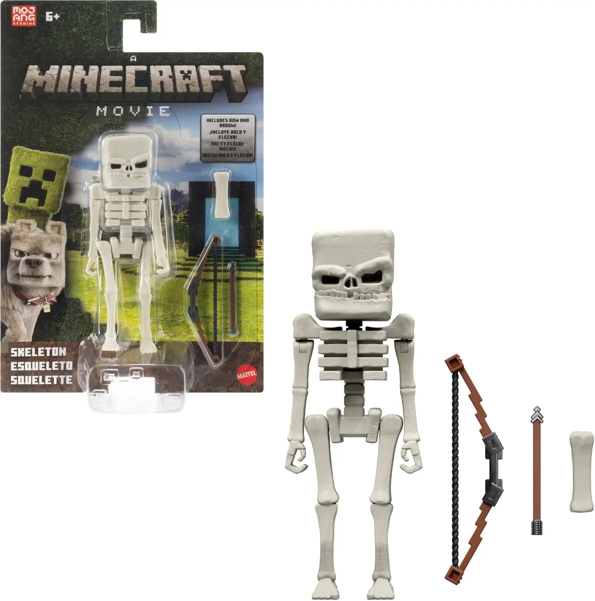 Mattel Minecraft Skeleton Action Figure & Accessories Set 4-inch Scale | Inspired by A Minecraft Movie - main product image