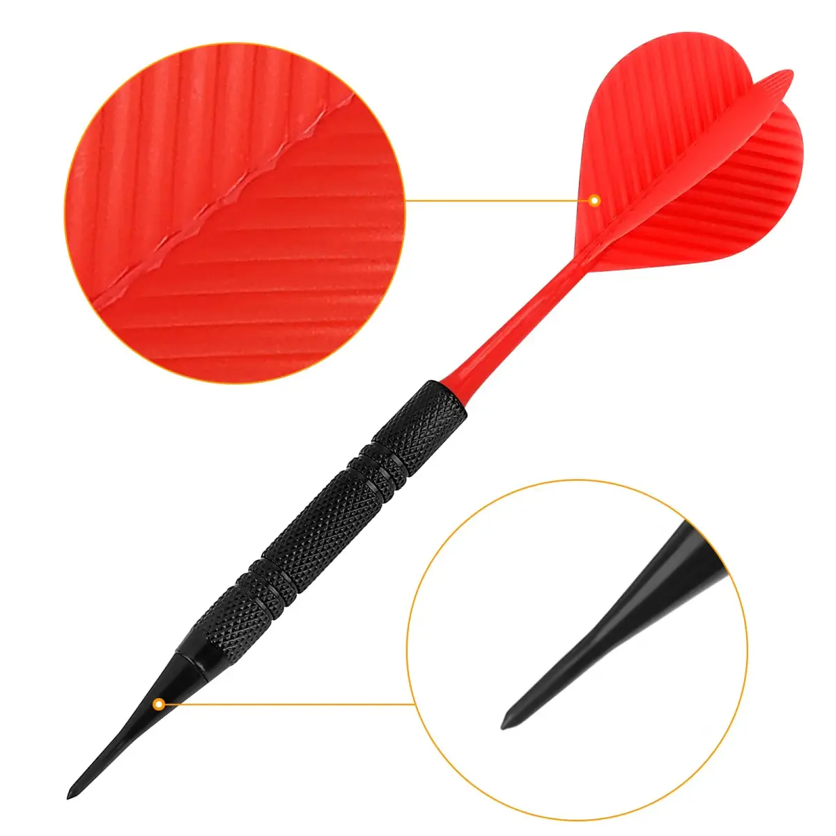Accmor 20 Pack Soft Tip Darts Set with 100 Extra 2BA Tips | 14.8cm (5.8 inch) Total Length - view 3