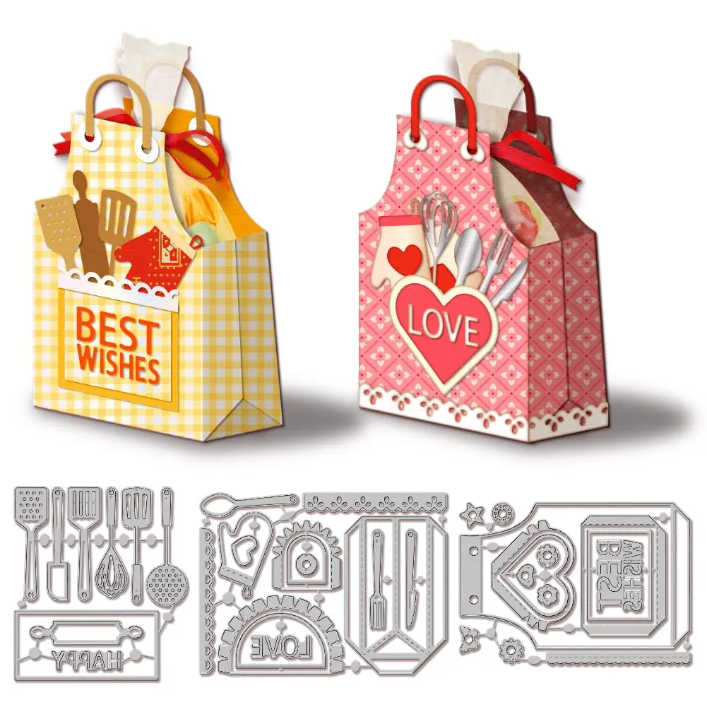 GLOBLELAND 3D Apron Snack Bag Cutting Dies for Card Making | Scrapbooking & Paper Crafts - main product image