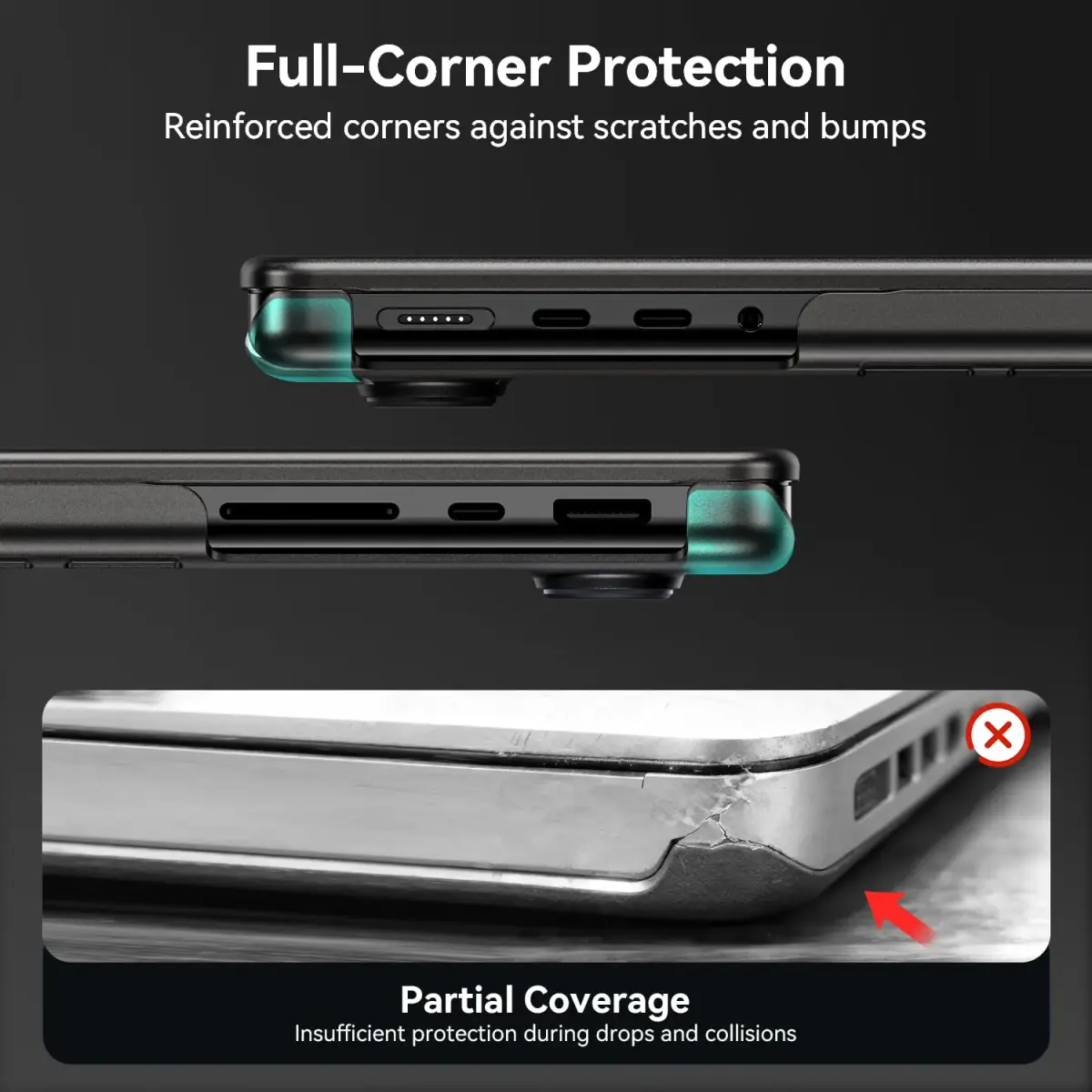 EooCoo Textured Matte Black Hard Case for MacBook Pro 14-inch (2021-2026 Models) | Scratch & Fingerprint Resistant - view 5