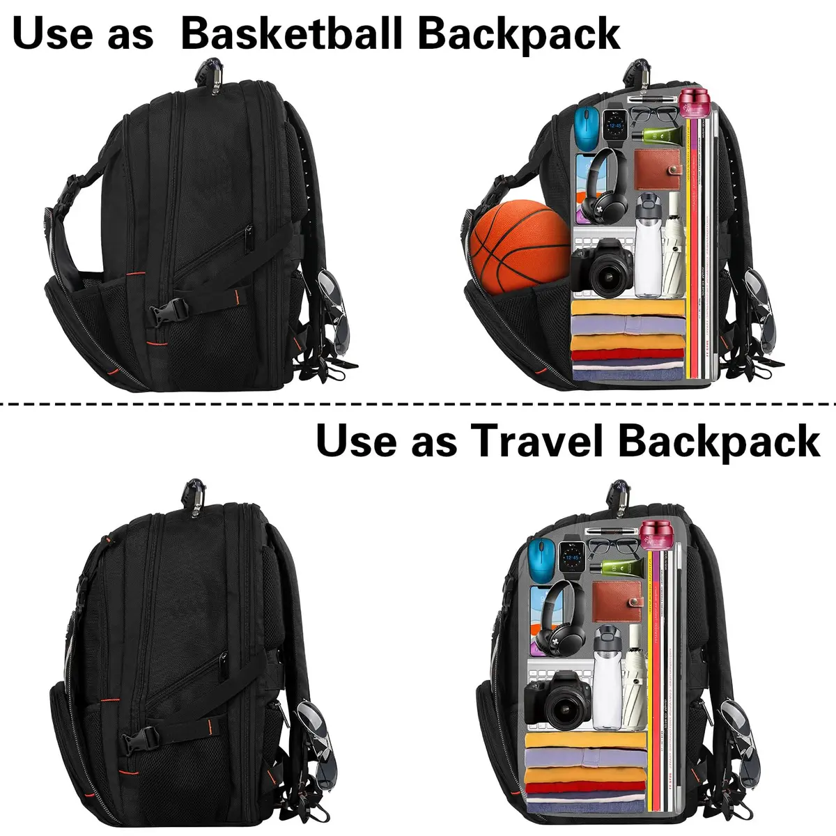 YALIXIAN Extra Large Travel Laptop Backpack for Men Women with USB Charging Port & RFID Anti-Theft, Fits 17 Inch Computer Notebook, Water Resistant, College Backpack (Blackgrey) - view 4