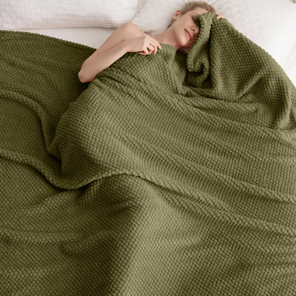 Jungle Star Green Blanket Queen Size | Super Soft 300GSM Cozy Throw for Couch & Bed - main product image
