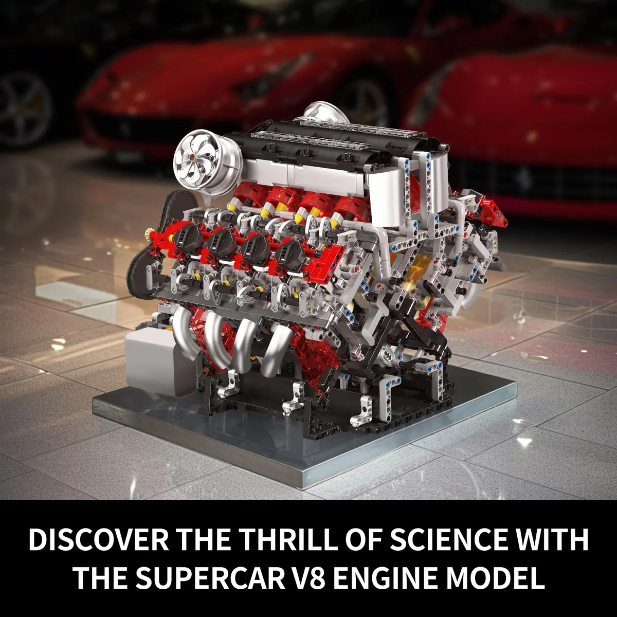 Mould King 10130 V8 Engine Model Kit | Build a Realistic Car Engine for Adults - view 5