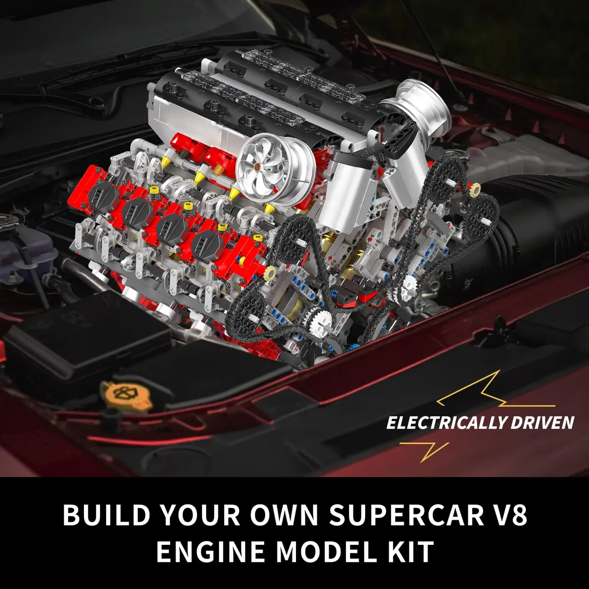 Mould King 10130 V8 Engine Model Kit | Build a Realistic Car Engine for Adults - view 2