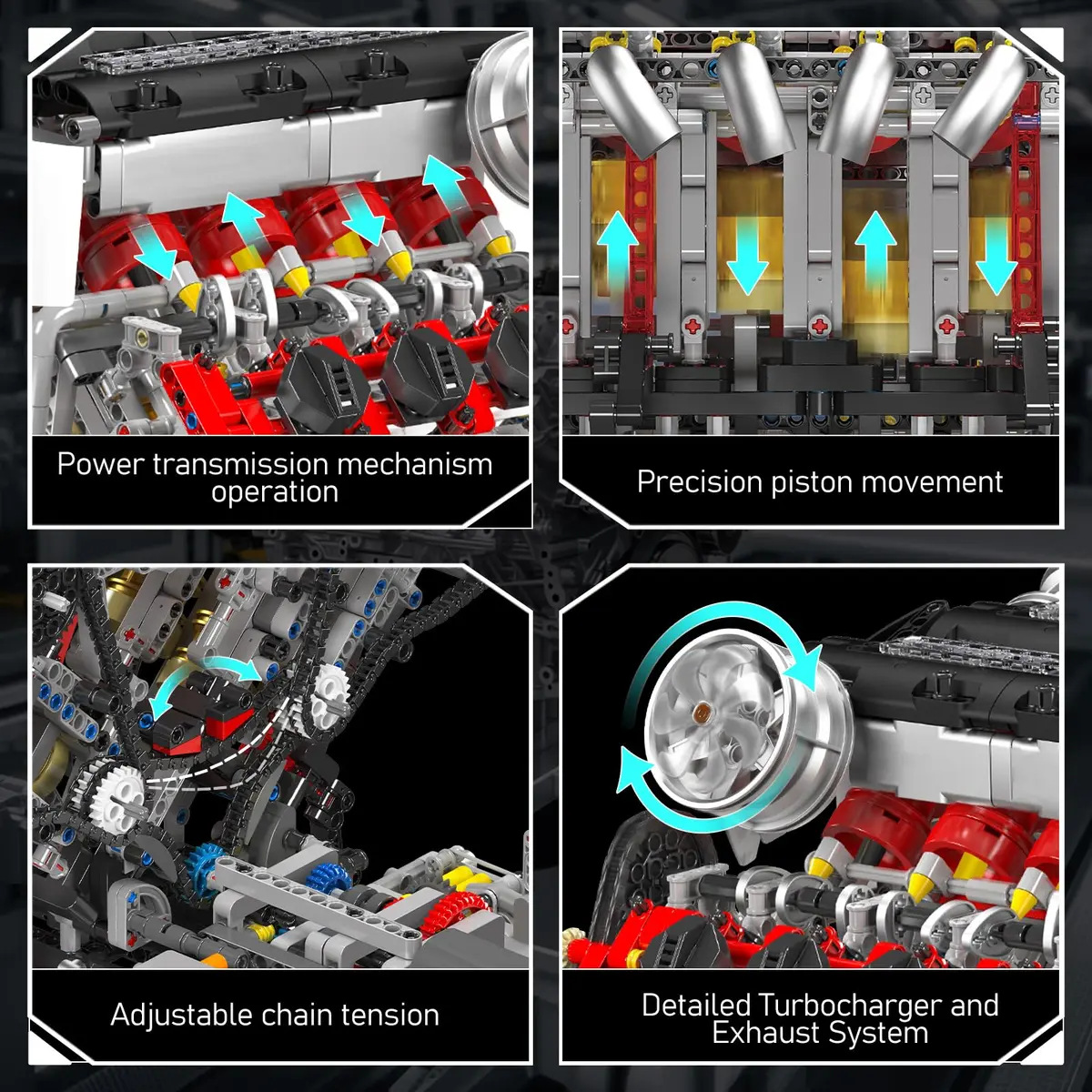 Mould King 10130 V8 Engine Model Kit | Build a Realistic Car Engine for Adults - view 4