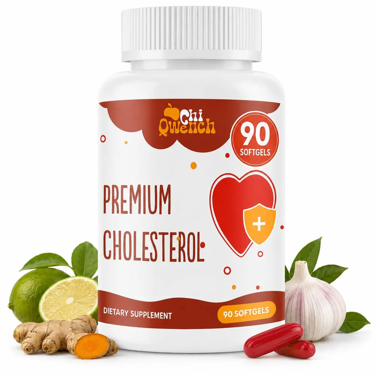 ChiQwench Cholesterol Supplements with Plant Sterols 90 Softgels | Support Normal Cholesterol Levels - main product image