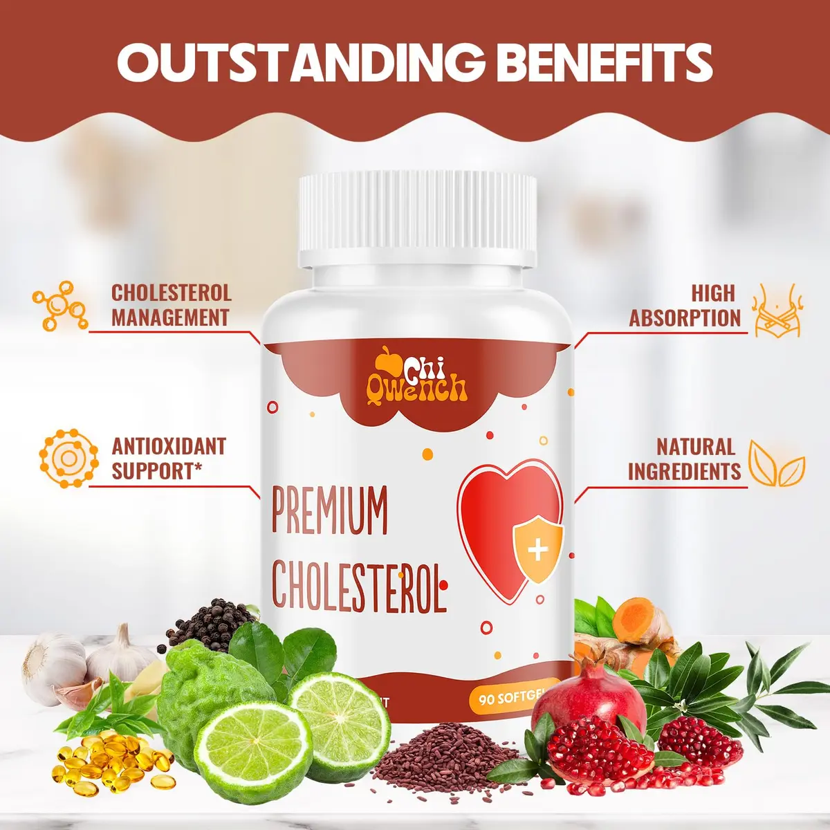ChiQwench Cholesterol Supplements with Plant Sterols 90 Softgels | Support Normal Cholesterol Levels - view 4