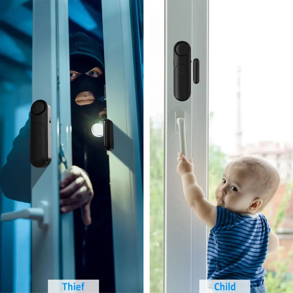METAK Wireless Door and Window Alarm 2-Pack | 120dB Loud Alert with Remote Control - view 6