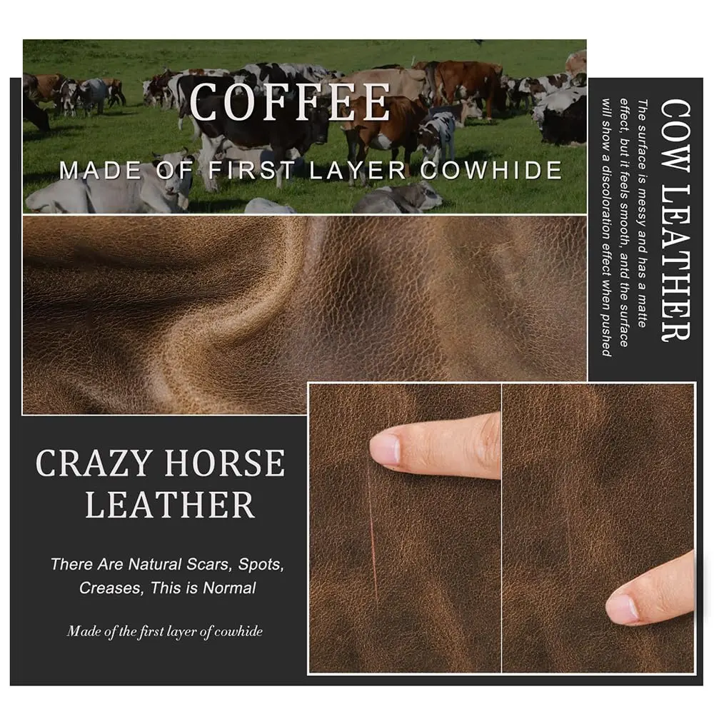 CONTACTS Crazy Horse Leather Bifold Wallet for Men | 12 cm (4.72 in) - view 8