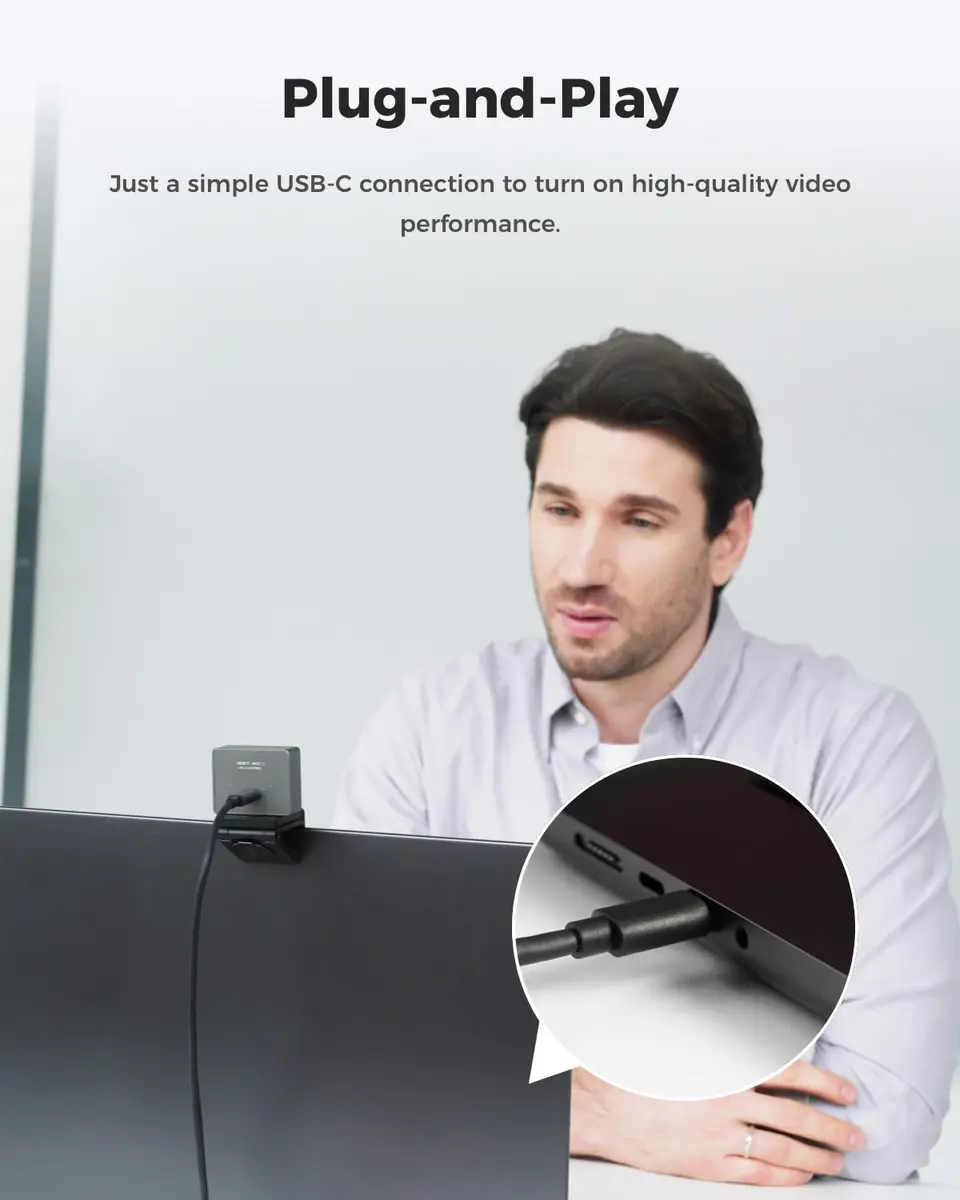 OBSBOT Meet 2-4K Webcam for PC with 1/2" Sensor, AI Framing & Autofocus | 4K Clarity, AI Features, Compact Design - view 5