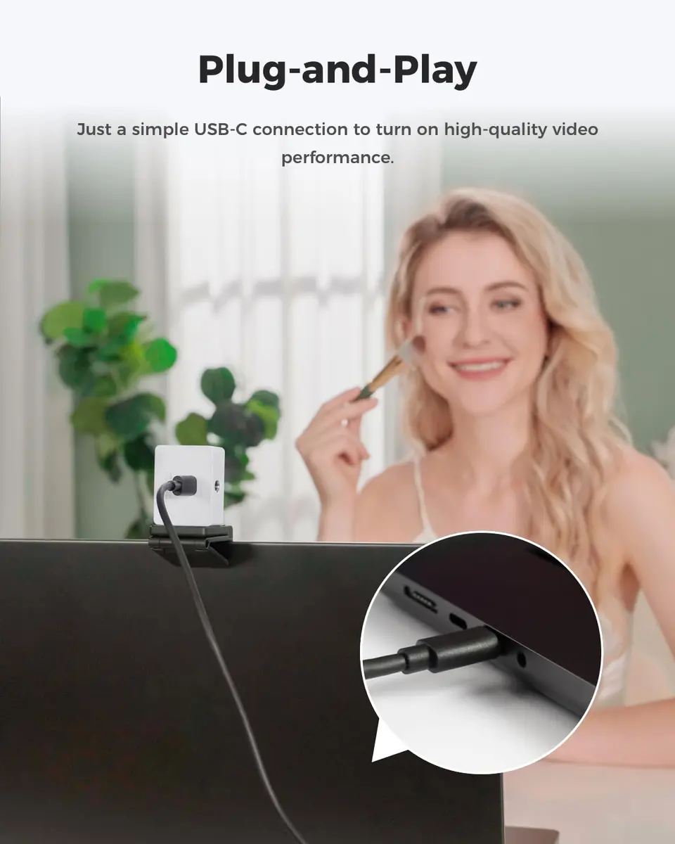 OBSBOT Meet 2-4K Webcam for PC with 1/2" Sensor, AI Framing & Autofocus | 4K Clarity, AI Features, Compact Design - view 5