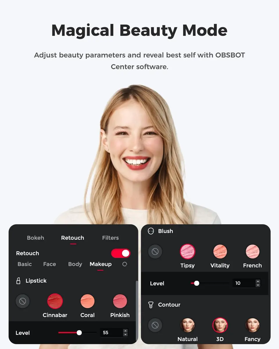 OBSBOT Meet 2-4K Webcam for PC with 1/2" Sensor, AI Framing & Autofocus | 4K Clarity, AI Features, Compact Design - view 7