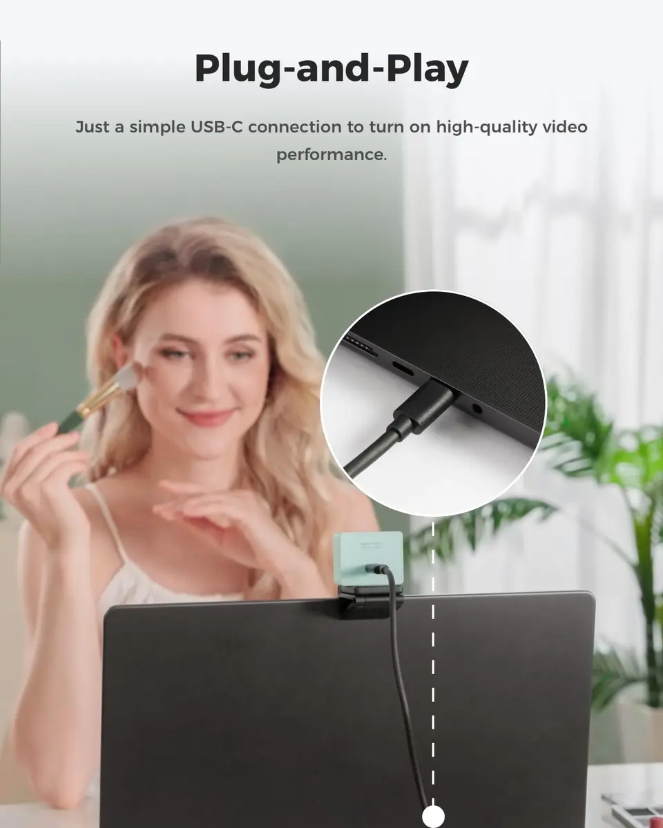 OBSBOT Meet 2-4K Webcam for PC with 1/2" Sensor, AI Framing & Autofocus | Compact 4K Streaming Camera - view 5