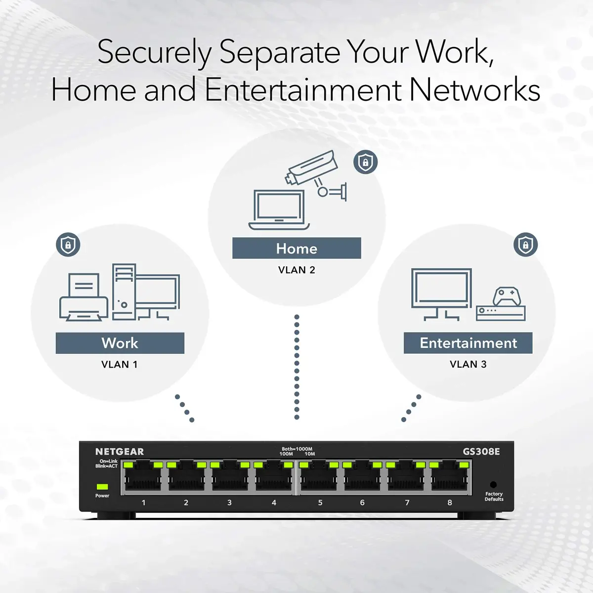 NETGEAR 8-Port Gigabit Ethernet Easy Smart Managed Network Switch (GS308E) | Reliable Network Backbone for Offices - view 5