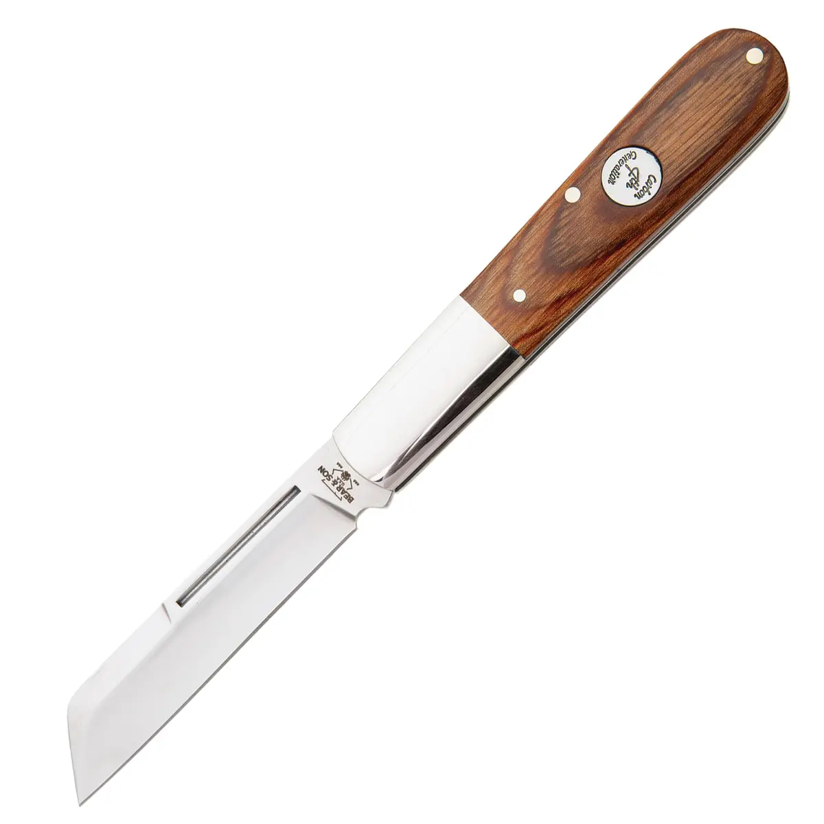 Bear & Son – Manual 3.75" Barlow Pocket Knife | 1095 Carbon Steel Sheepfoot Blade with Heritage Walnut Handle | Traditional Folding Utility Knife for Everyday Carry & EDC Collectors - main product image