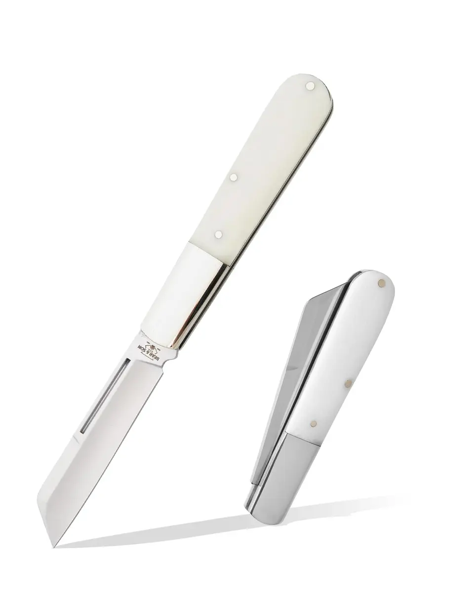 Bear & Son Barlow Pocket Knife 2-3/4" Sheepsfoot Blade | High Carbon Stainless Steel, White Bone Handle, Made in USA - main product image