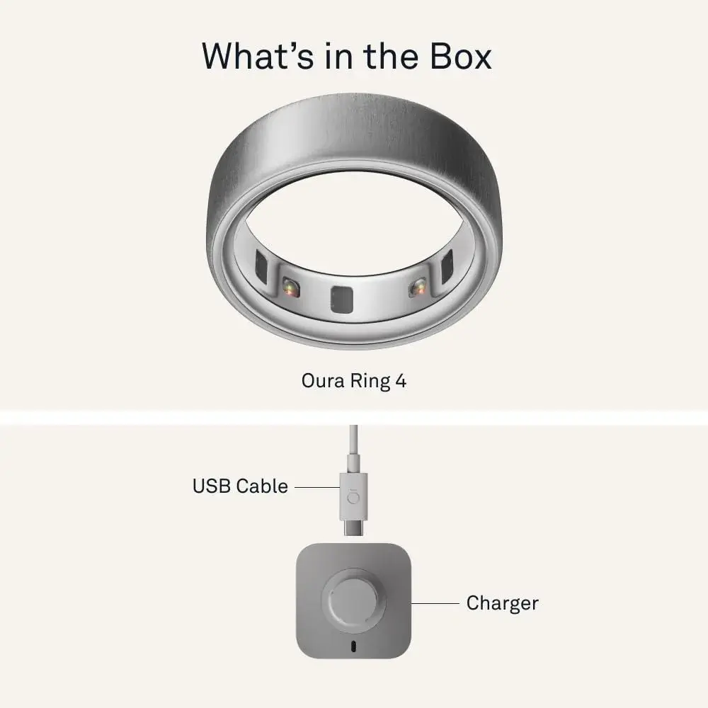 Oura Ring 4 Brushed Silver Size 6 | Smart Ring for Sleep, Activity, Women’s Health, AI Advisor - view 9