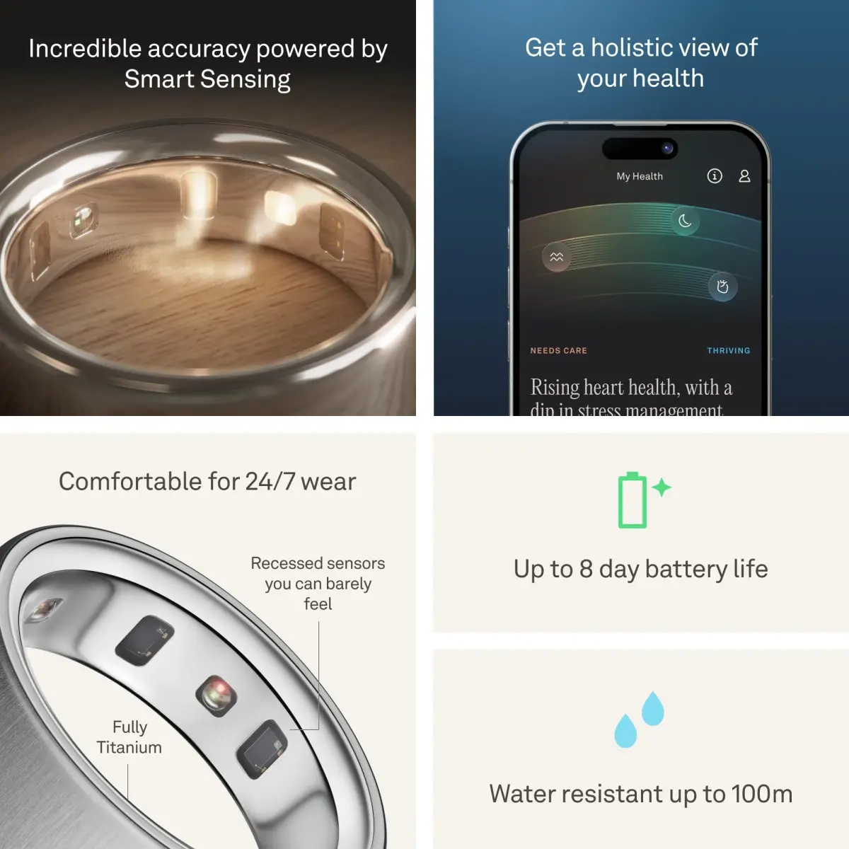 Oura Ring 4 Brushed Silver Size 6 | Smart Ring for Sleep, Activity, Women’s Health, AI Advisor - view 4