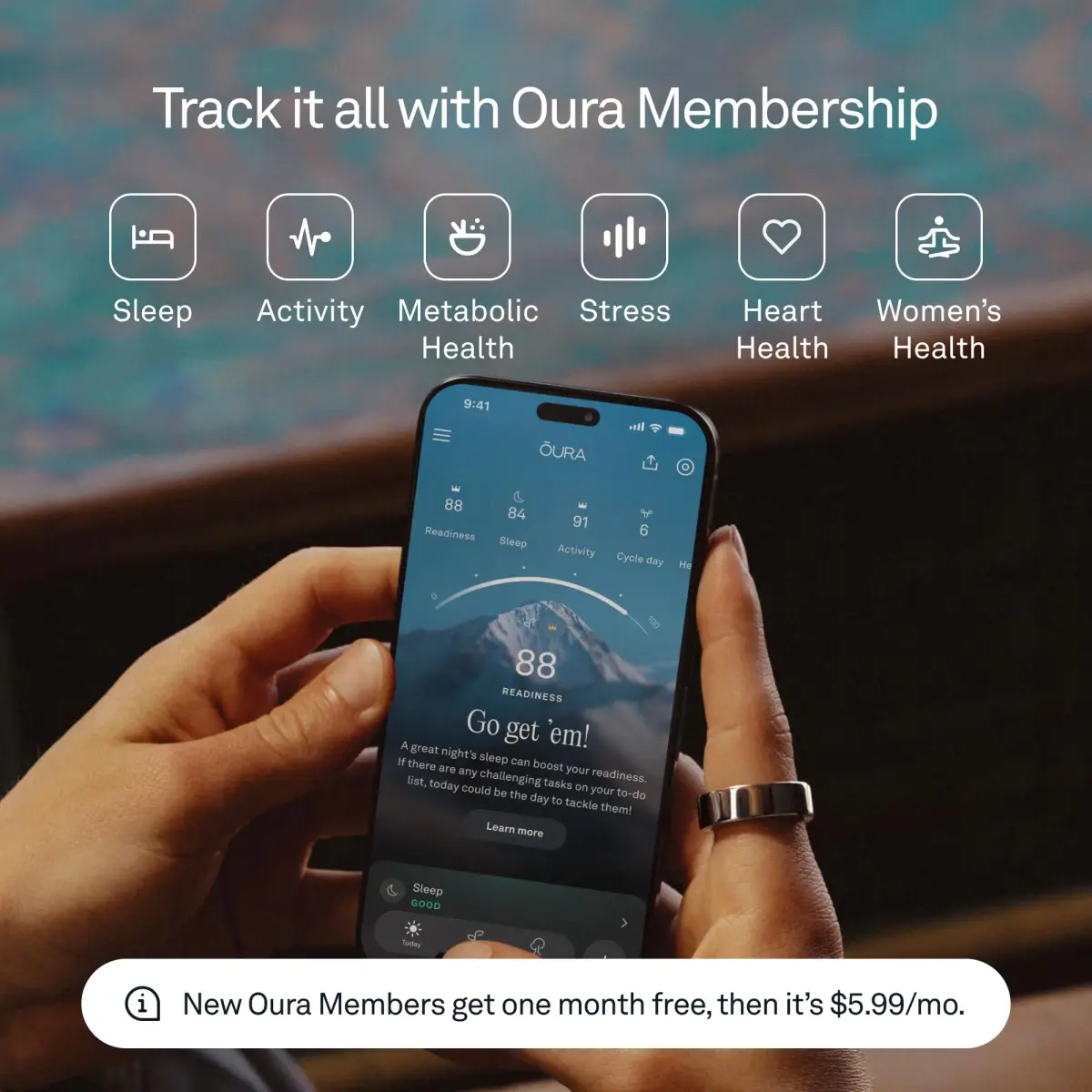 OURA Ring 4 Stealth Size 7 | Smart Ring for Sleep, Activity, Women’s Health, AI Advisor - view 6