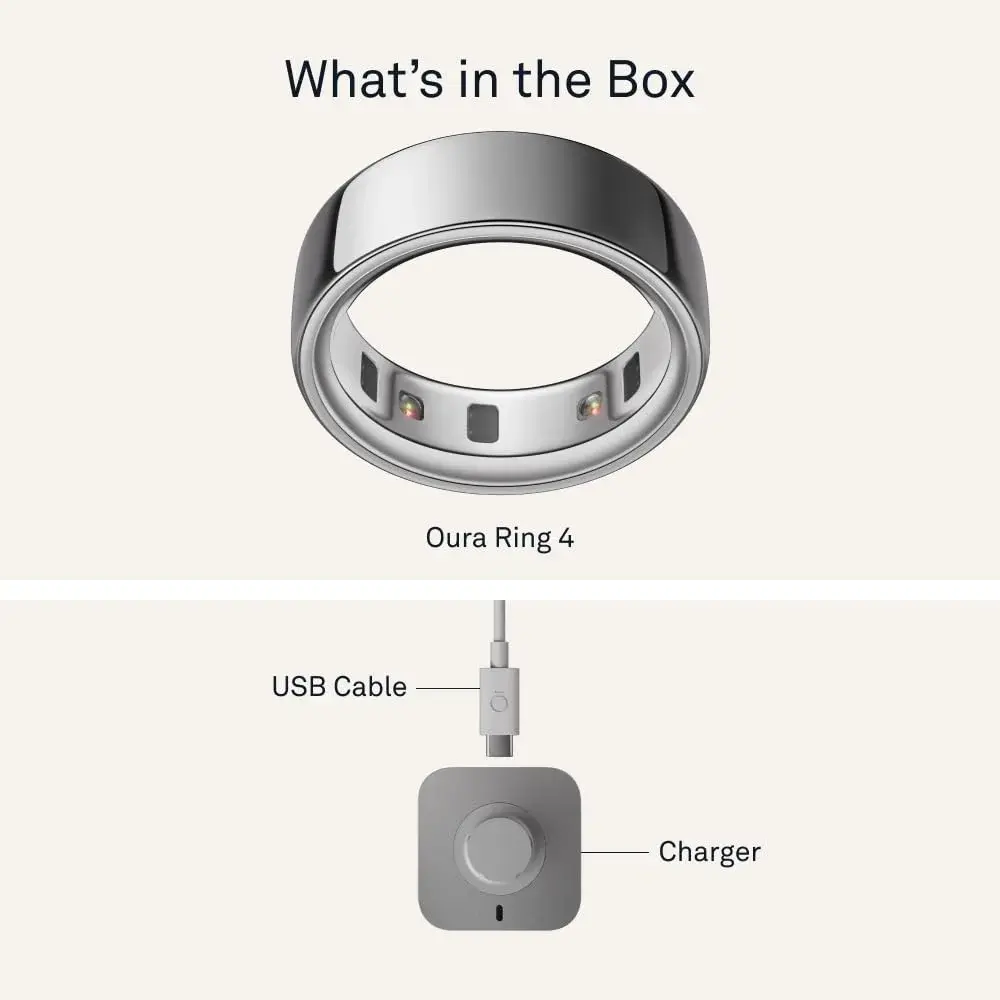 Oura Ring 4 Silver Size 13 | Smart Ring for Sleep, Activity, Women's Health, AI Advisor - view 9