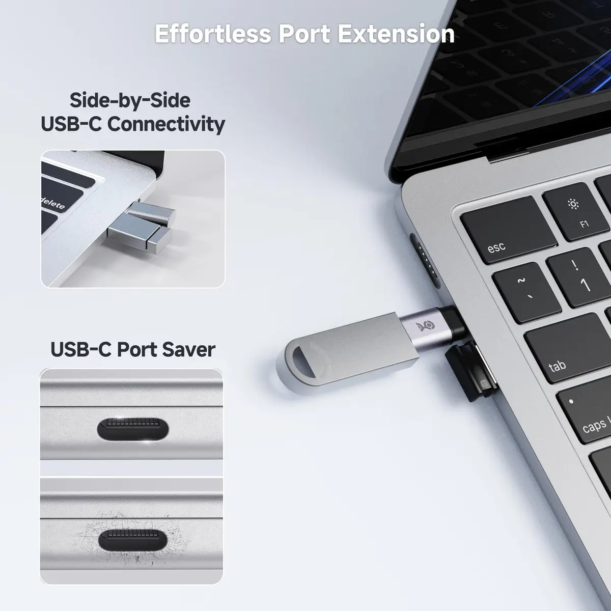 Cable Matters USB C Extender Adapter 2-Pack | 40Gbps Data, 240W PD, Compact Design - view 5
