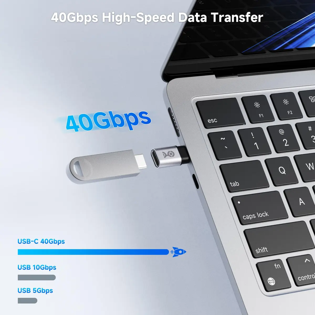 Cable Matters USB C Extender Adapter 2-Pack | 40Gbps Data, 240W PD, Compact Design - view 2