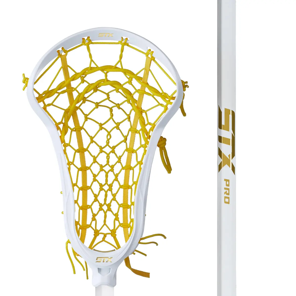 STX Aria Pro™ Women's Complete Lacrosse Stick, White/Yellow | Elite Attack & Defense Ready (70-120 chars) - main product image