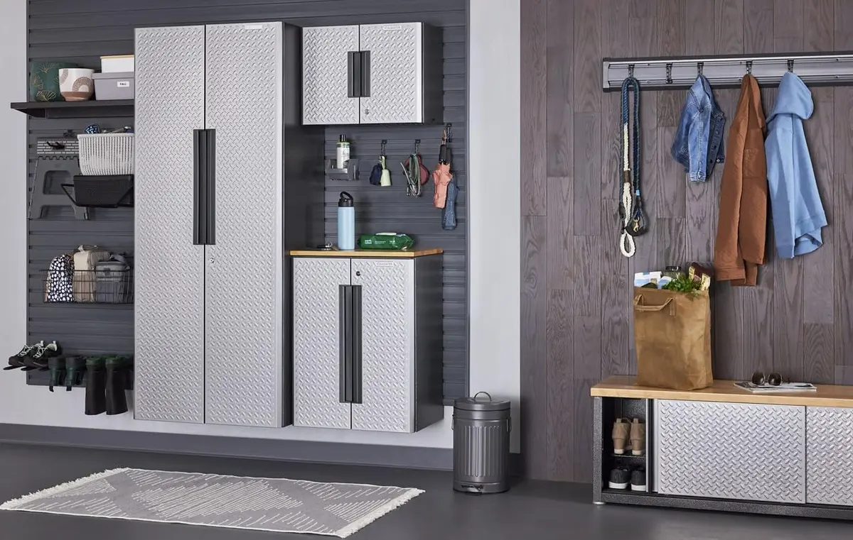 Gladiator Flex Cabinet System Bracket, GANA201BMS | Wall Mount Bracket for Garage Cabinets, Alloy Steel, Silver - view 4