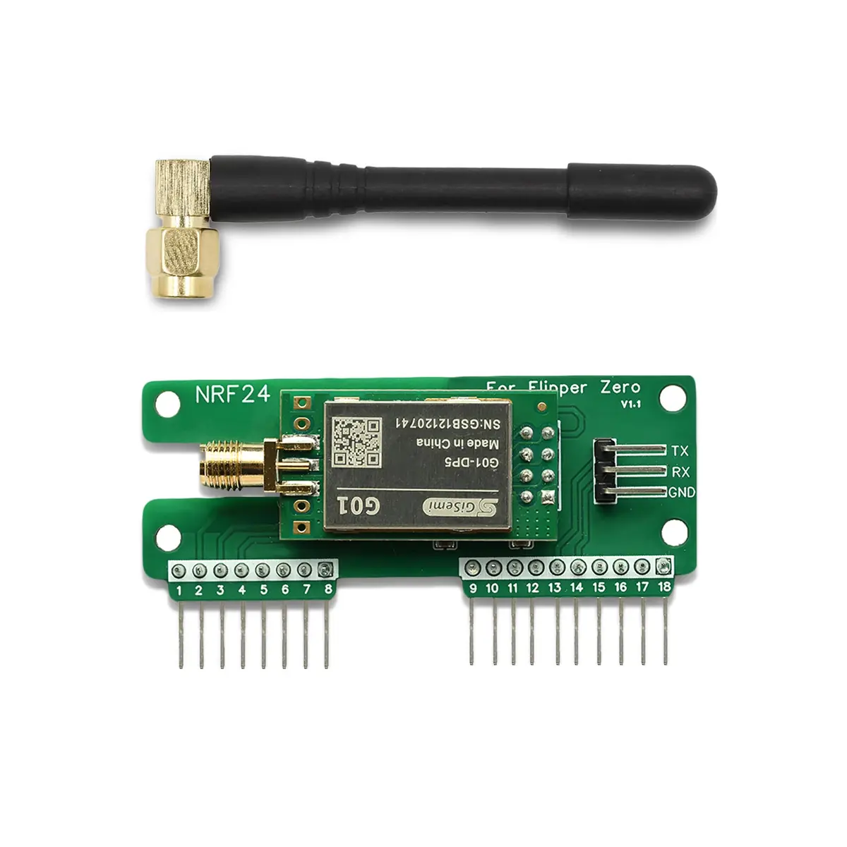 PINGEQUA NRF24 Module for Flipper Zero | Si24R1 Wireless IoT Education Module (30g) - main product image