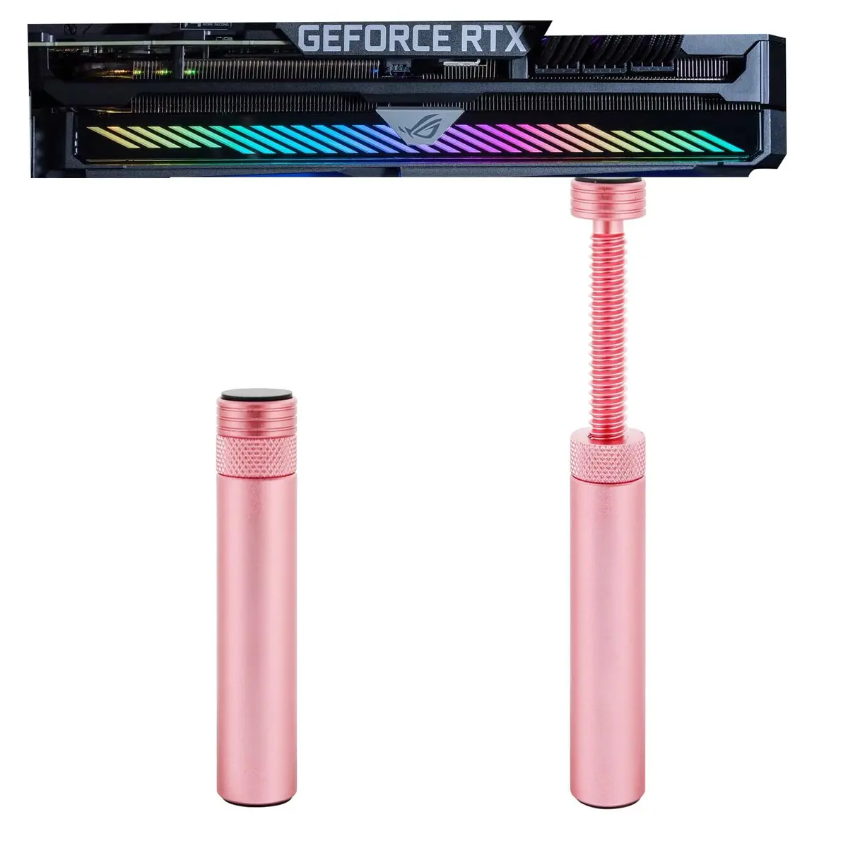Aivalas Pink GPU Support Bracket | Height Adjustable Anti Sag Holder for Universal Graphics Card - main product image