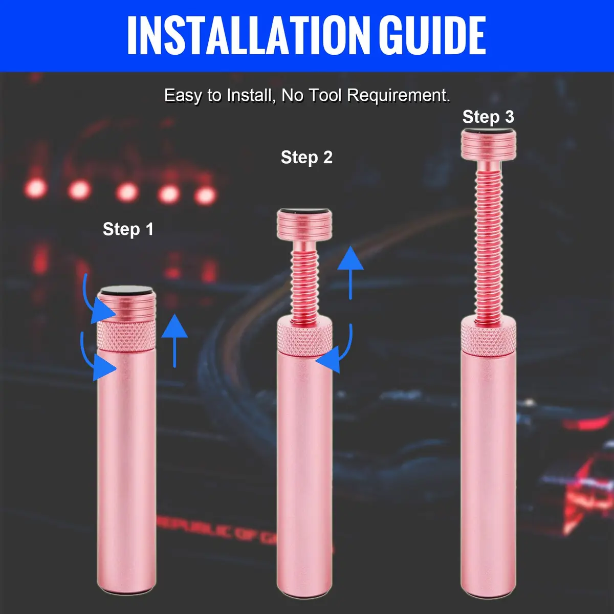 Aivalas Pink GPU Support Bracket | Height Adjustable Anti Sag Holder for Universal Graphics Card - view 7