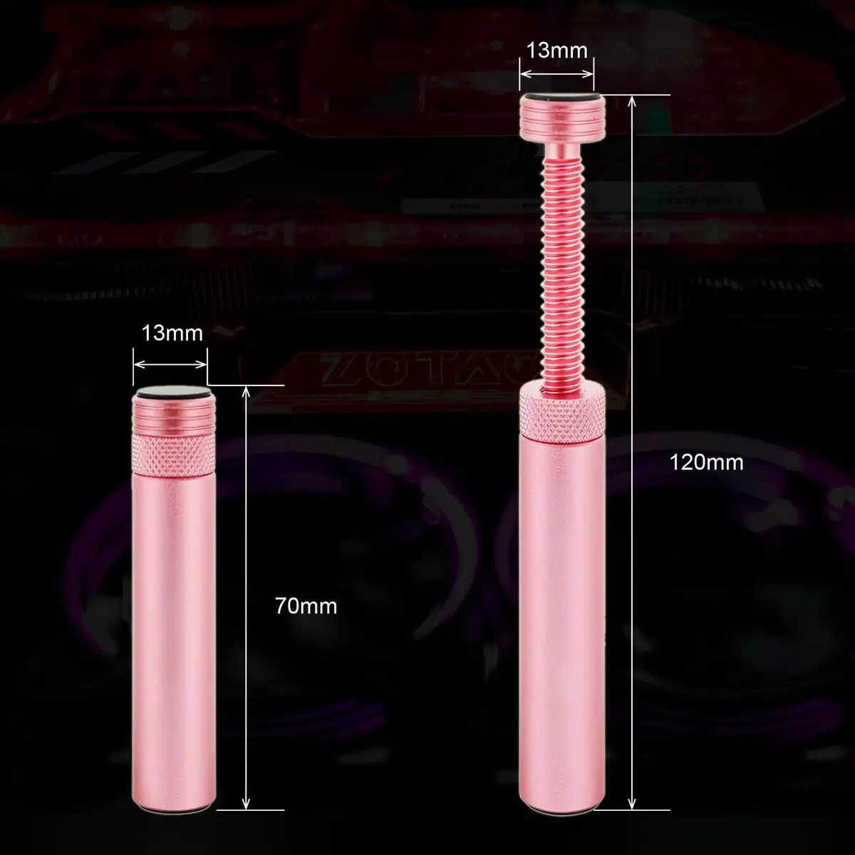 Aivalas Pink GPU Support Bracket | Height Adjustable Anti Sag Holder for Universal Graphics Card - view 2