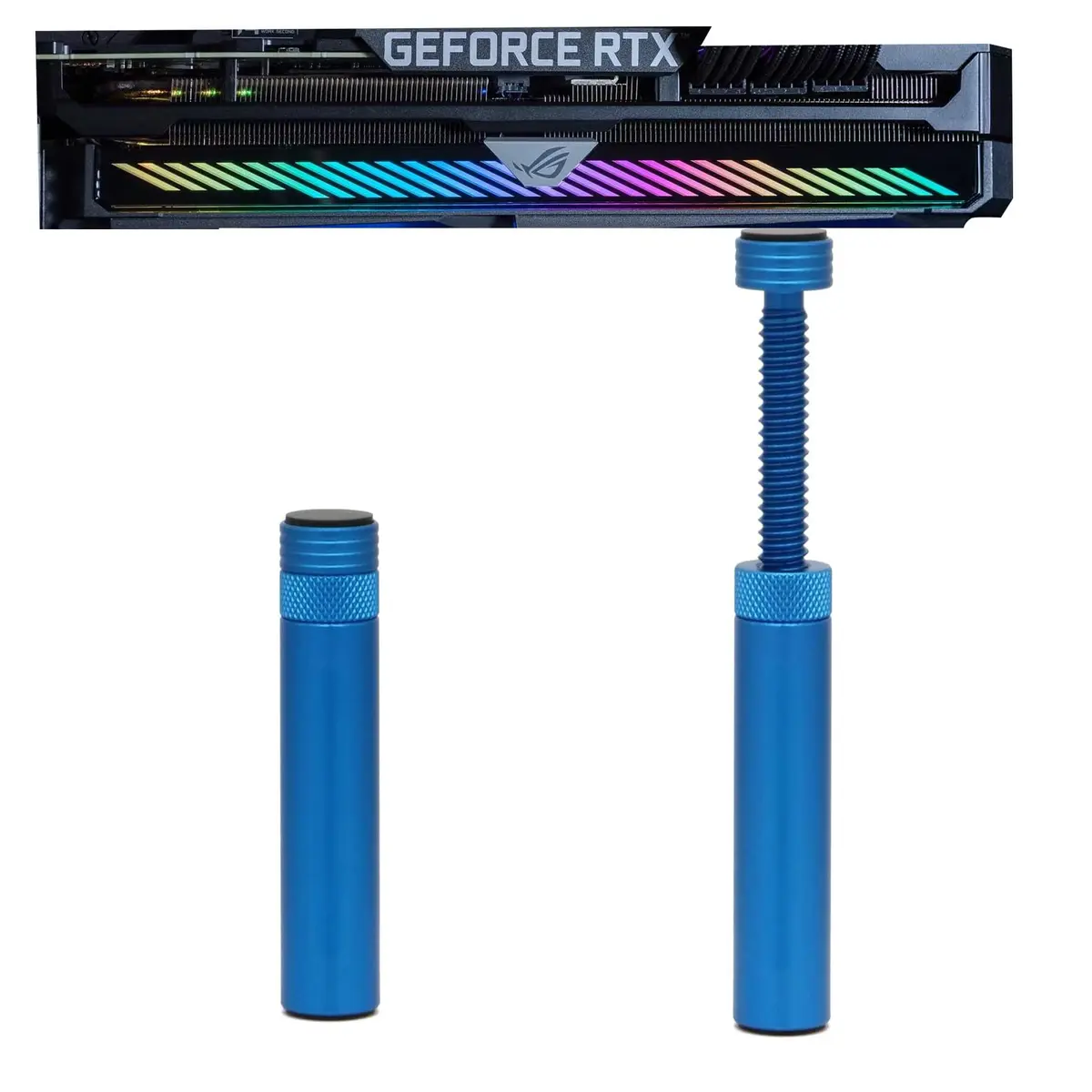Aivalas Graphics Card GPU Brace Support | Anti Sag Holder, Height Adjustable, Aluminum, Blue - main product image