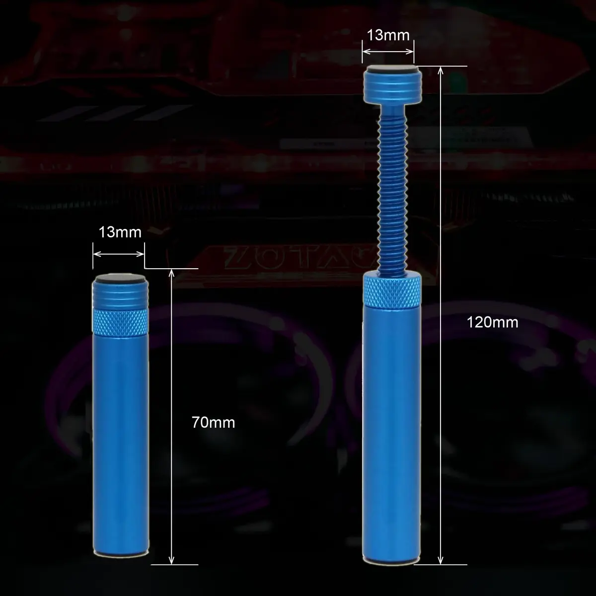 Aivalas Graphics Card GPU Brace Support | Anti Sag Holder, Height Adjustable, Aluminum, Blue - view 2
