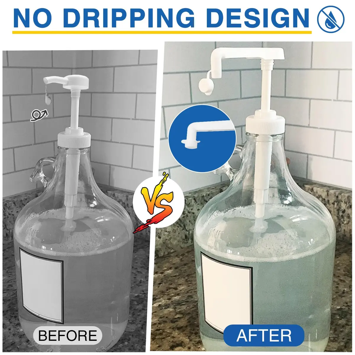 DupakSYS 4Pcs 38-400 Leak Proof Gallon Jug Syrup Pump Dispenser | Fits 1 Gallon Bottles - view 6