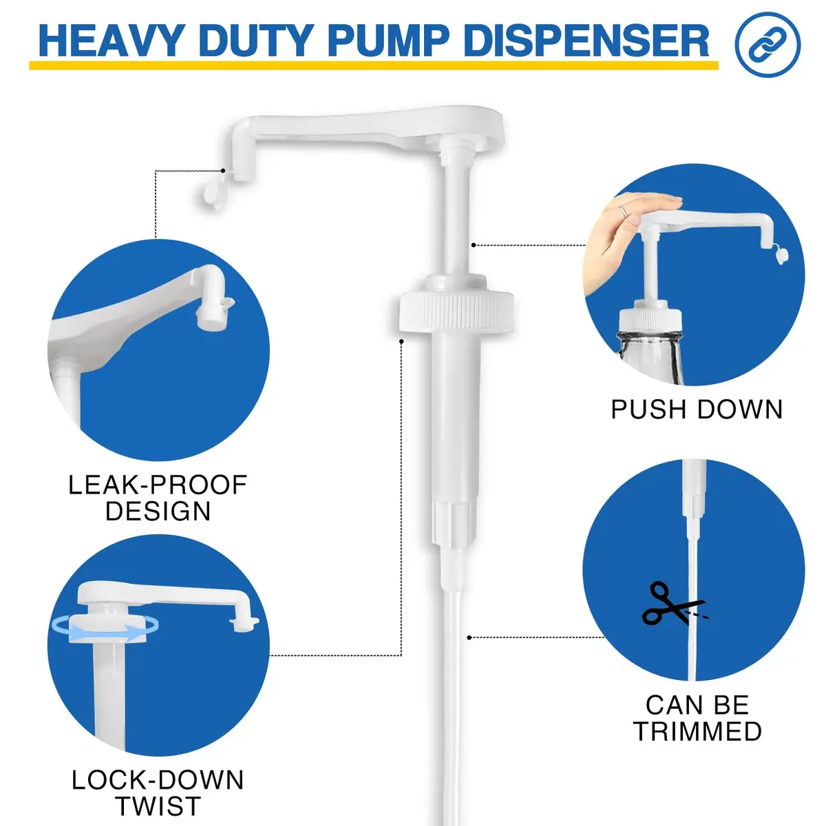 DupakSYS 4Pcs 38-400 Leak Proof Gallon Jug Syrup Pump Dispenser | Fits 1 Gallon Bottles - view 2