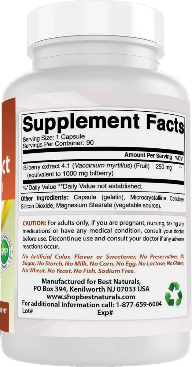 Best Naturals Bilberry 1000 Mg 270 Capsules | Supports Eye & Circulatory Health - view 6