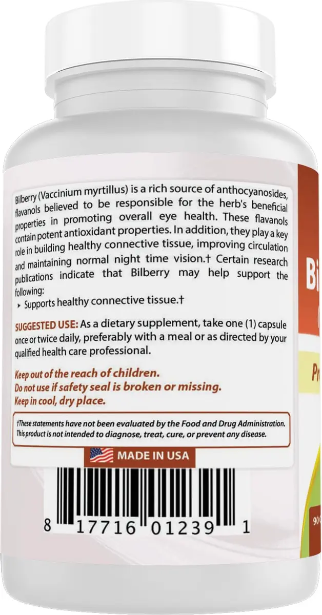 Best Naturals Bilberry 1000 Mg 270 Capsules | Supports Eye & Circulatory Health - view 7